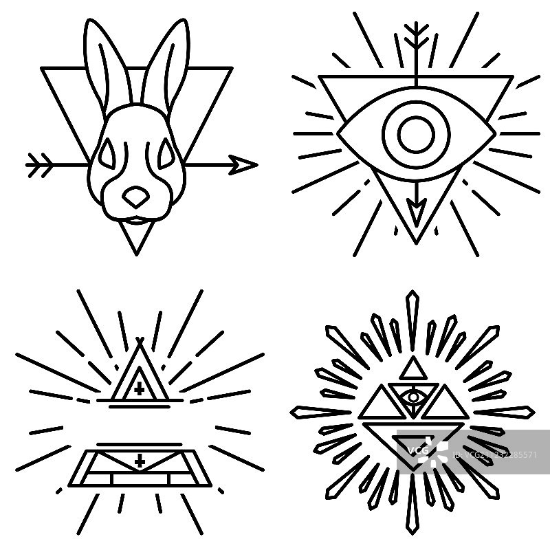 线性徽章和标志图片素材