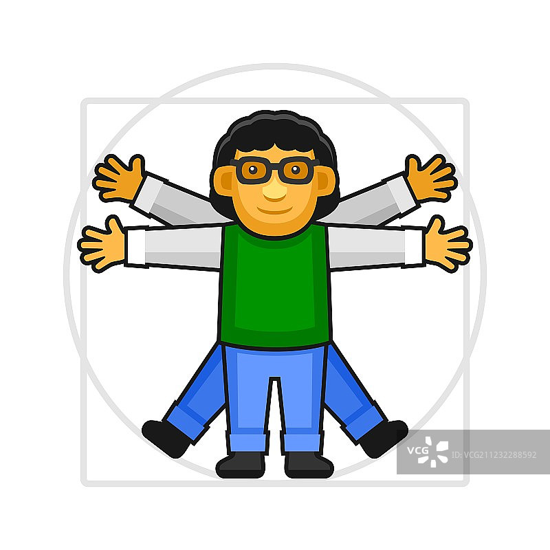 莱昂纳多·达·芬奇《维特鲁威人》标志图片素材