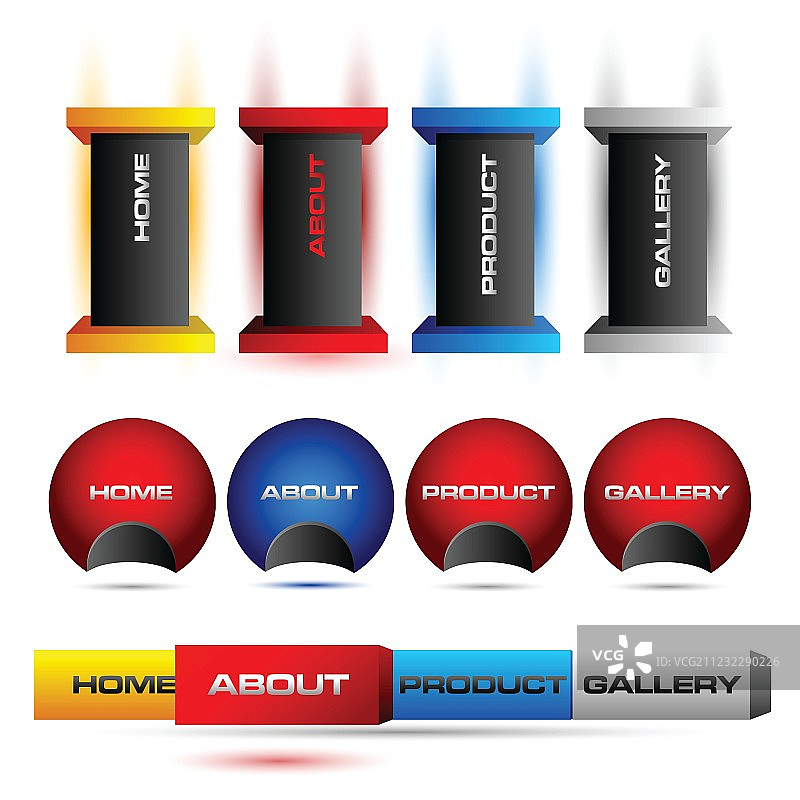 可编辑的网站按钮图片素材