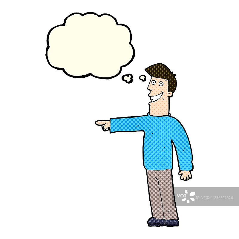 卡通用思想泡泡指着人图片素材