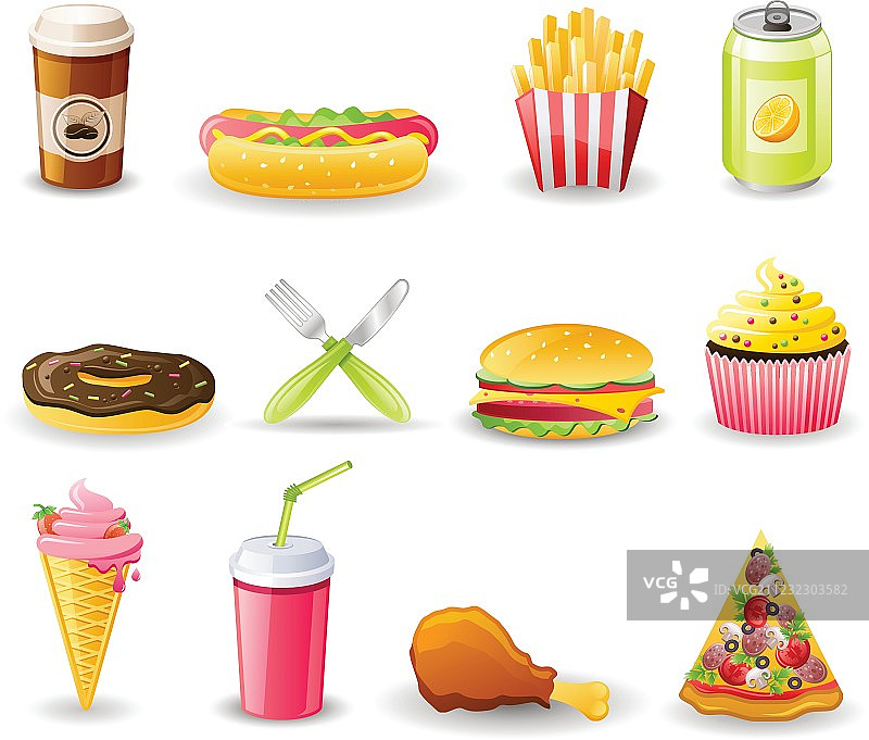 快餐图标合集图片素材