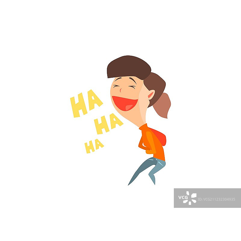 欢笑的女孩表情图标图片素材