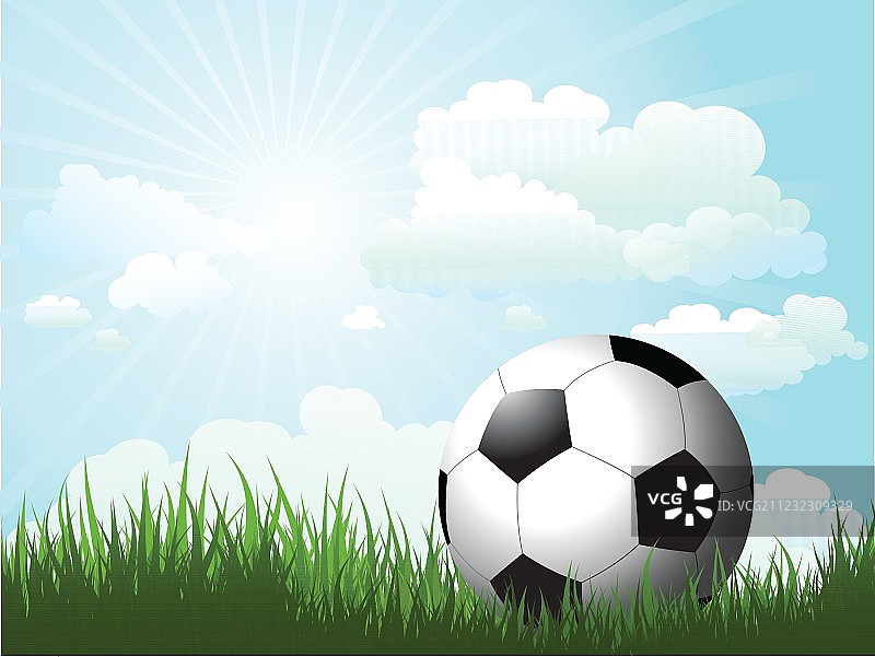 草地上的足球图片素材