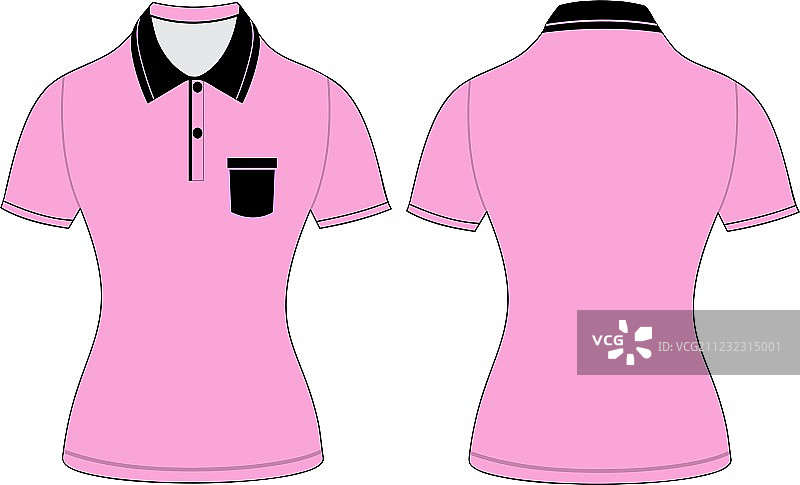 女士马球衫设计模板图片素材