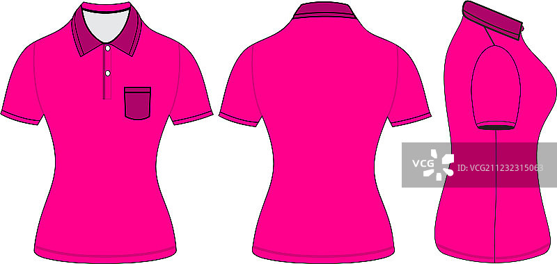 女士马球衫设计模板图片素材