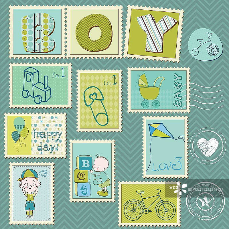 男婴邮票图片素材