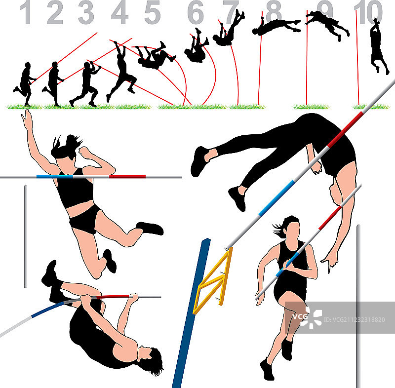 撑杆跳高运动员图片素材