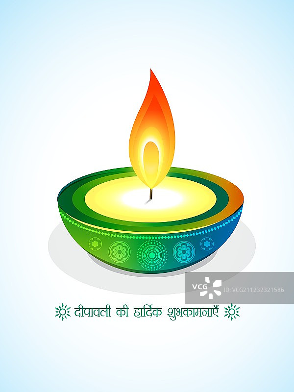 创意排灯节油灯图片素材