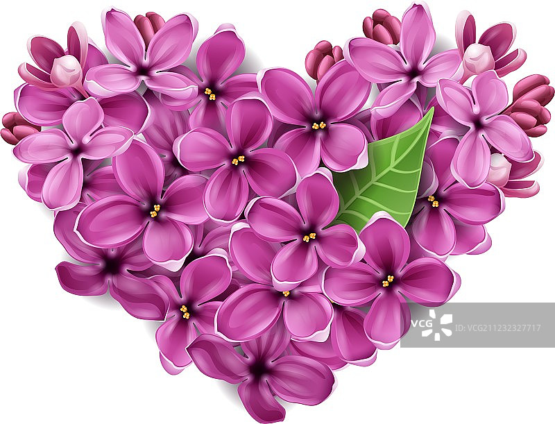 鲜花组成的心形图案图片素材