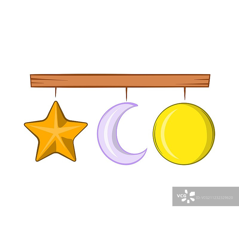 婴儿床手机图标卡通风格图片素材