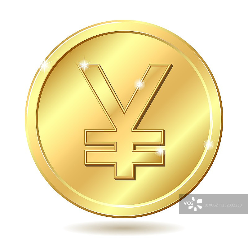 金色日元硬币图片素材