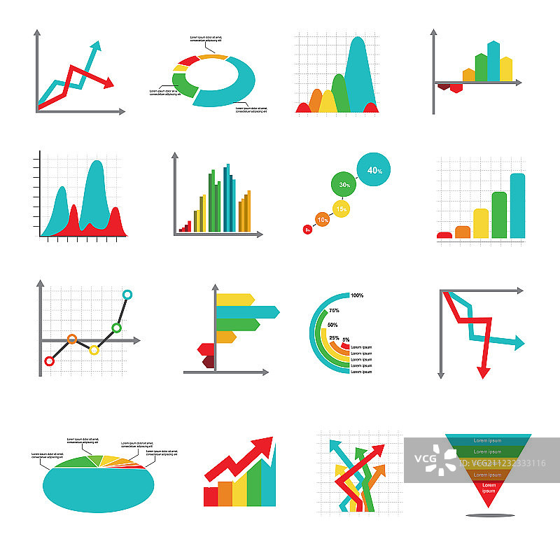 商务营销点状条形饼图图片素材