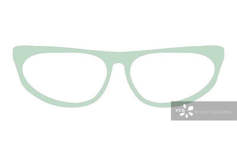 白色背景上的绿色猫眼眼镜图片素材