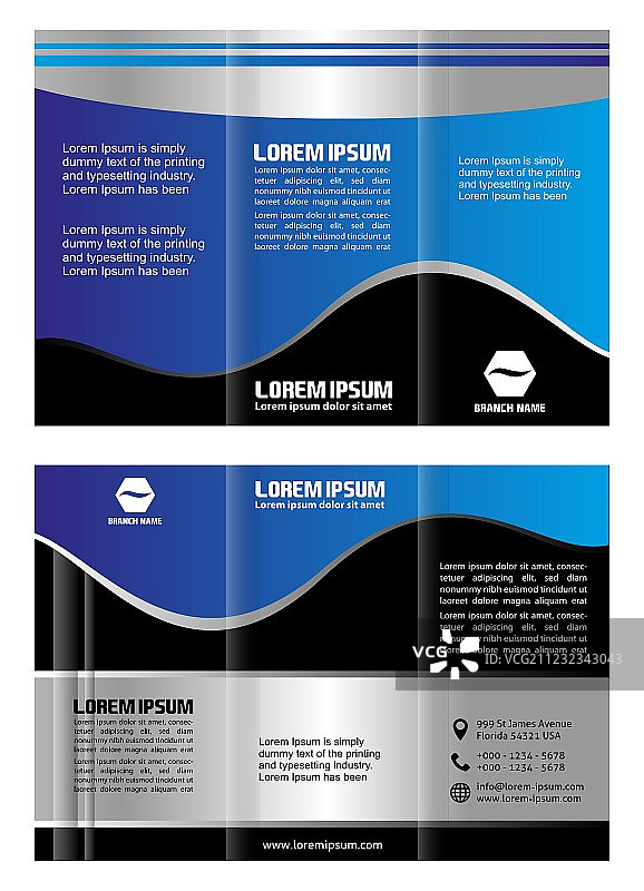 三折商务宣传册设计模板图片素材