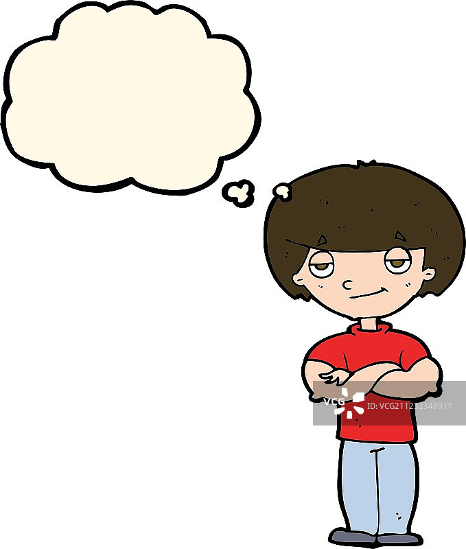 带气泡的卡通自鸣得意男人图片素材