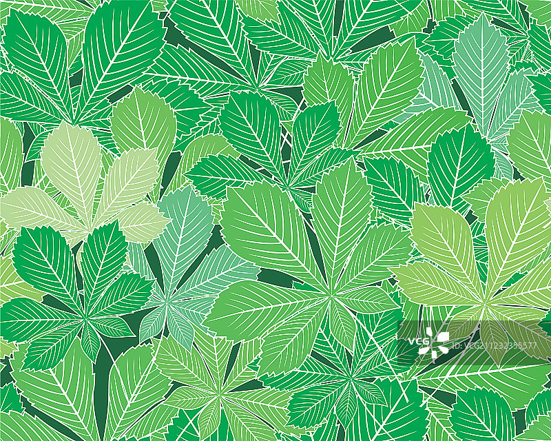 春季树叶无缝纹理图片素材