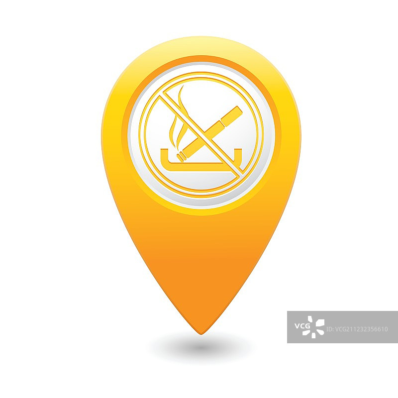 禁止吸烟地图黄色指针图片素材