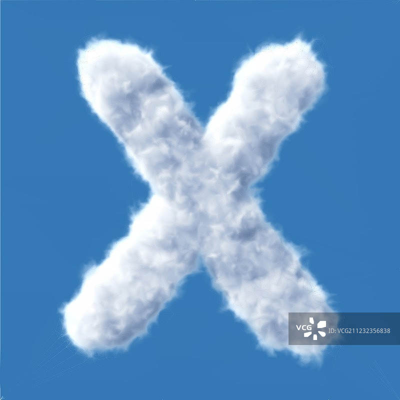云朵字母图片素材