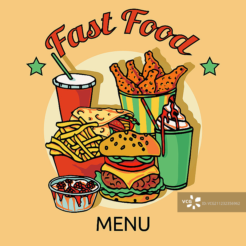 快餐连锁店菜单海报图片素材