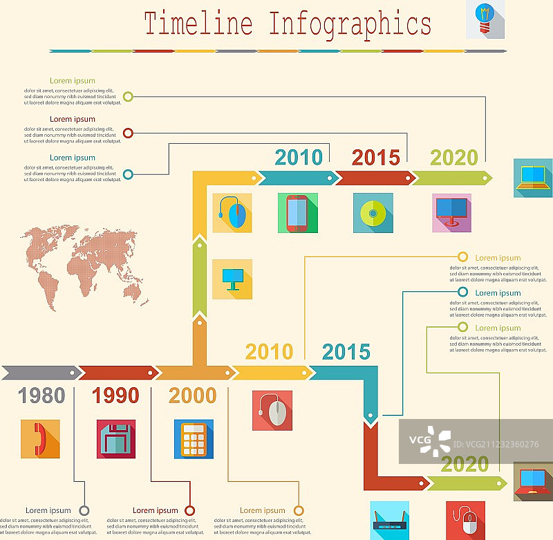 扁平风格商务信息图表报告模板图片素材