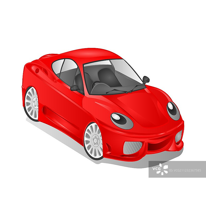 快乐的红色卡通小汽车图片素材