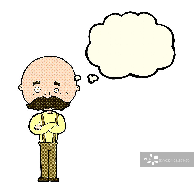 带有气泡框的卡通爷爷图片素材