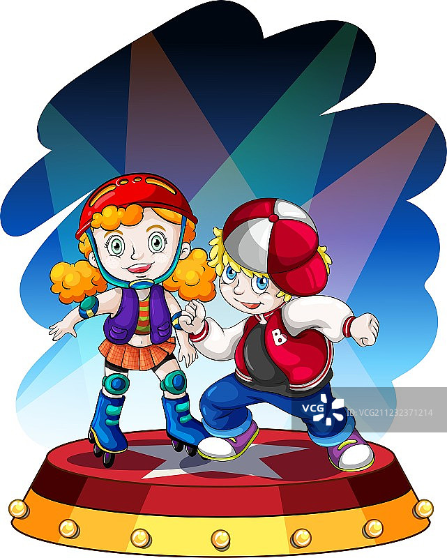 舞台上的嘻哈儿童图片素材