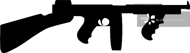 汤米冲锋枪轮廓图片素材