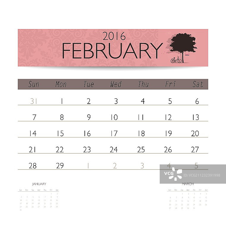 2016日历月历模板图片素材