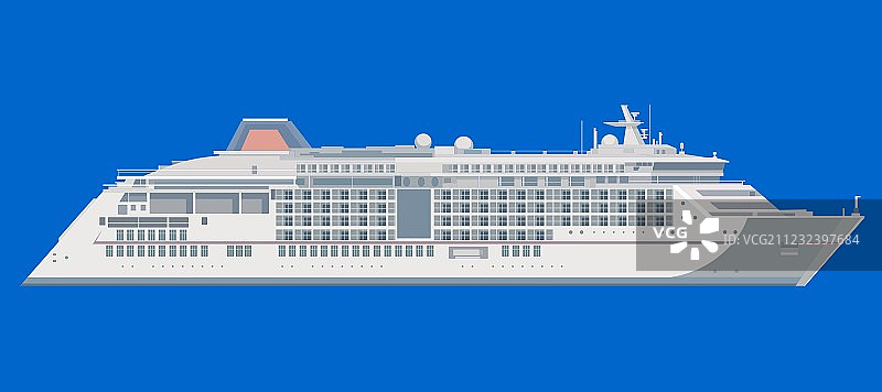蓝色背景上的远洋班轮图片素材