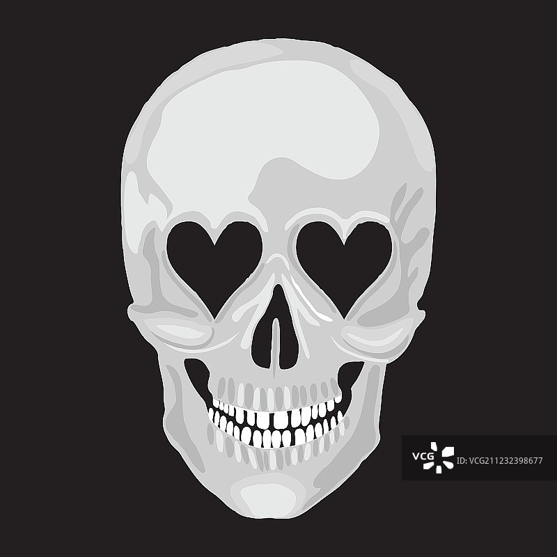 骷髅头心形图案图片素材