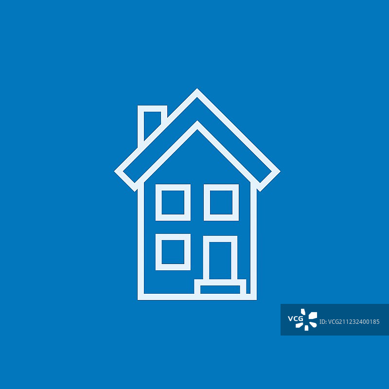 两层独立式住宅线条图标图片素材