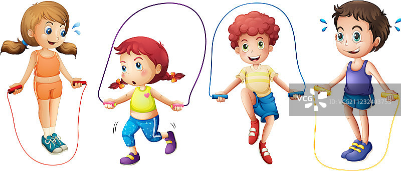 儿童和跳绳图片素材