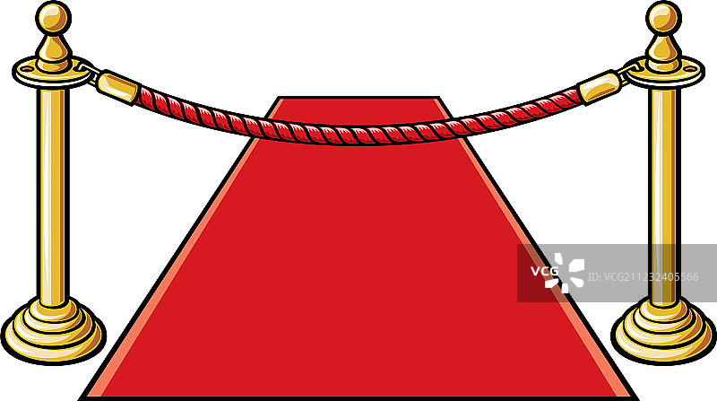 红地毯和绳索障碍图片素材