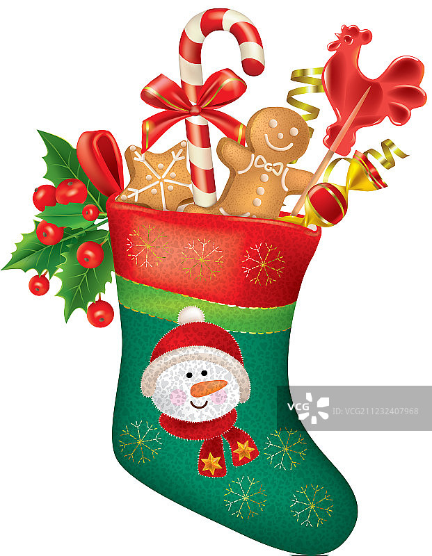 装满糖果的圣诞袜图片素材
