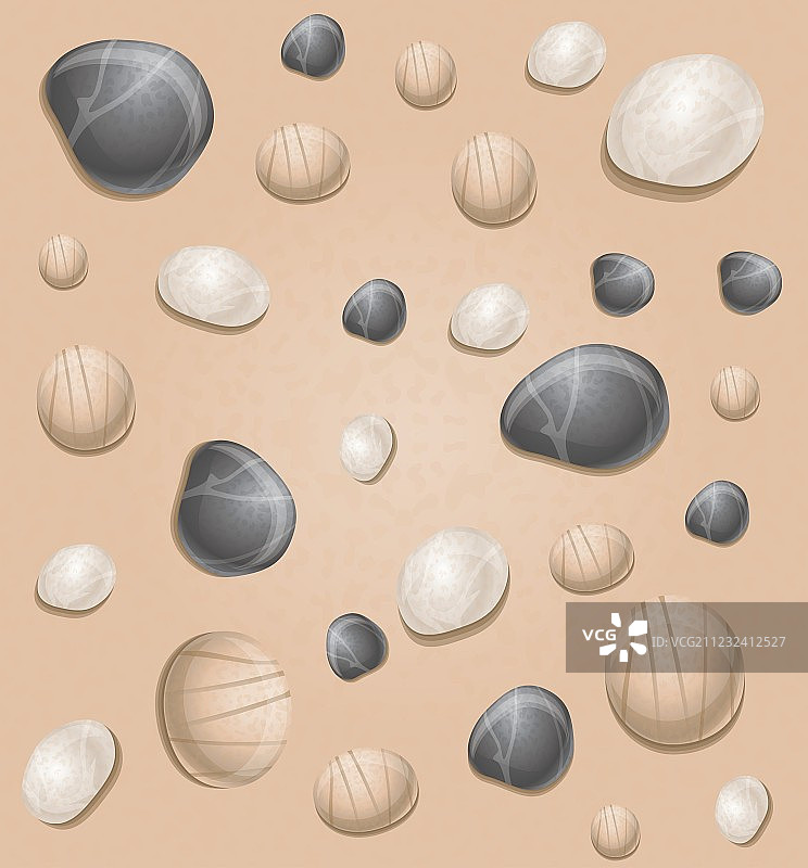 带石头的沙子无缝图案图片素材