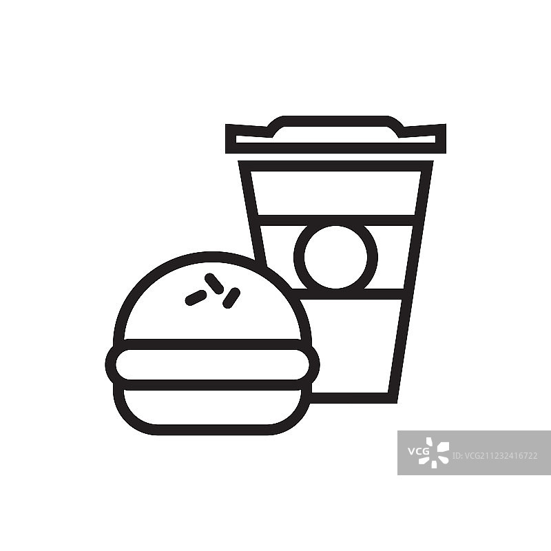 快餐图标轮廓图片素材