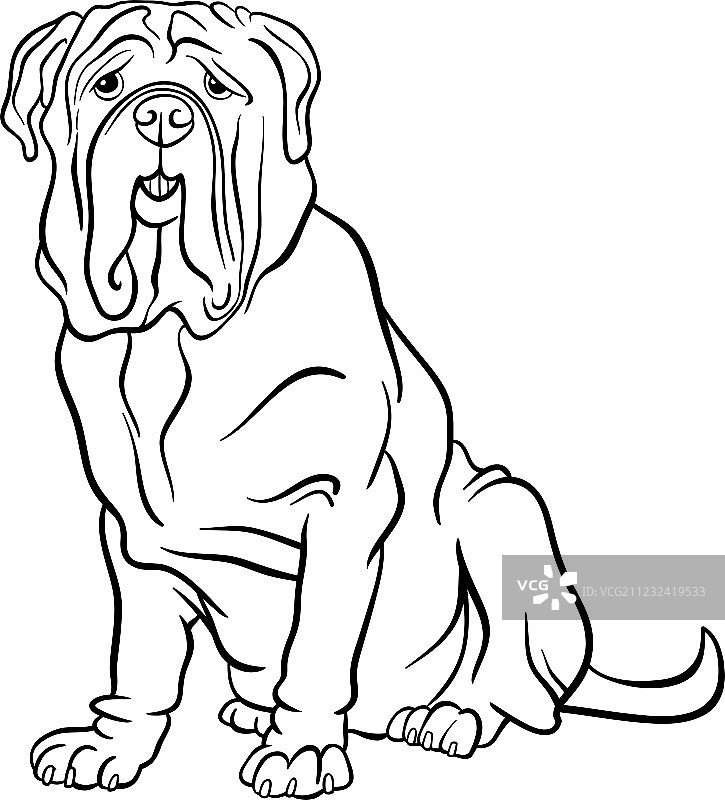 那不勒斯獒犬卡通填色素材图片素材