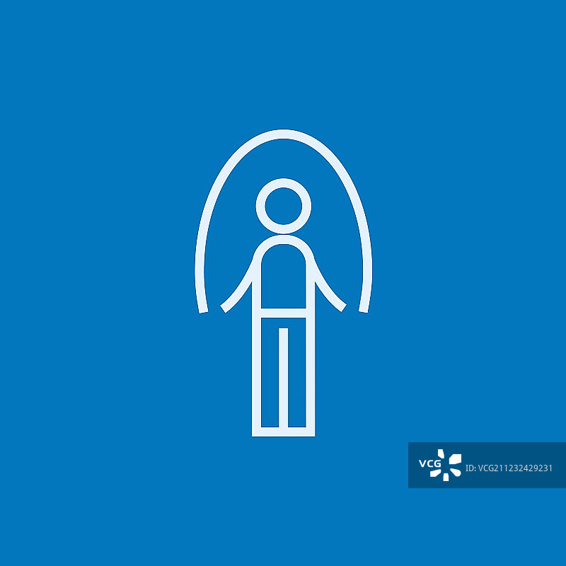 男人跳绳运动线条图标图片素材