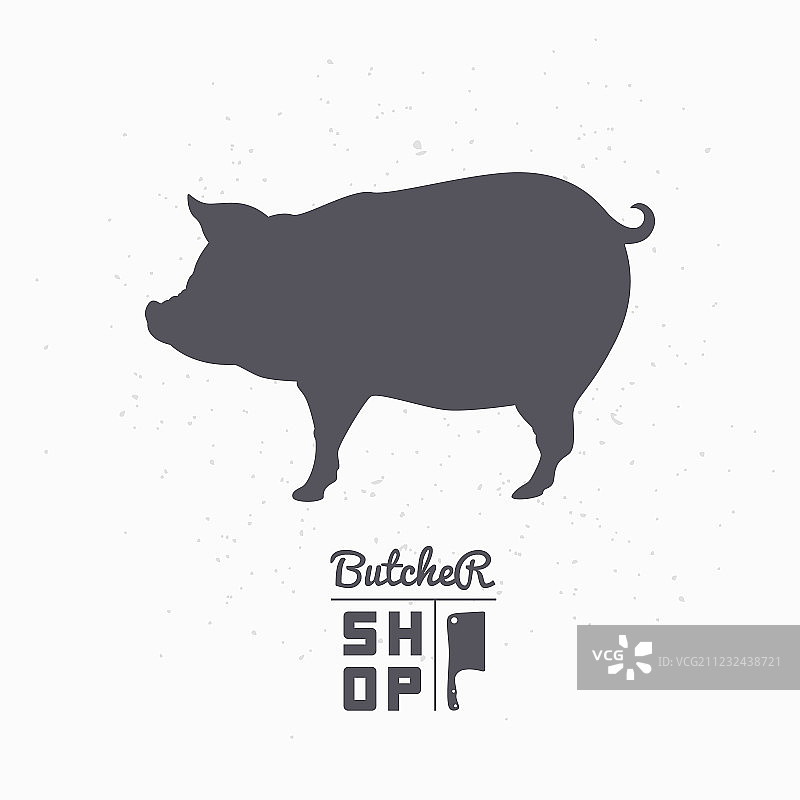 猪剪影猪肉肉店标志图片素材
