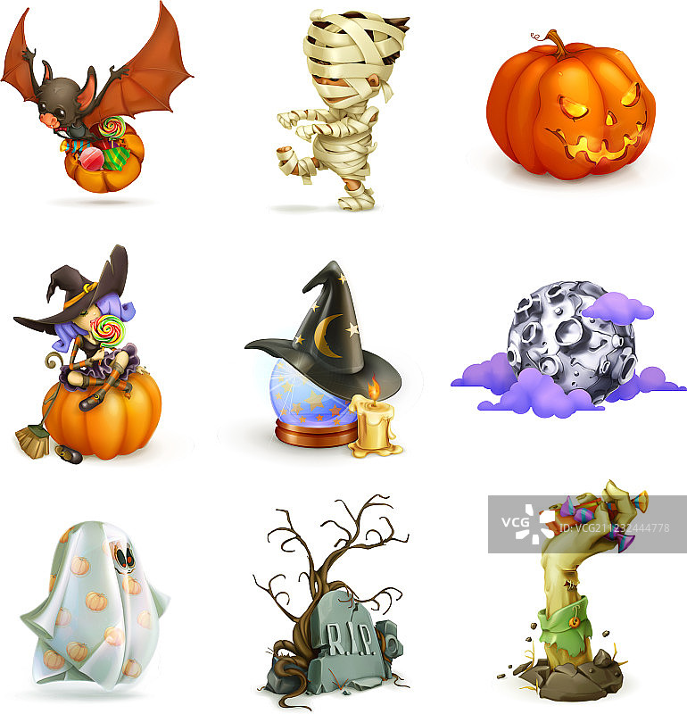 万圣节快乐图标合集图片素材