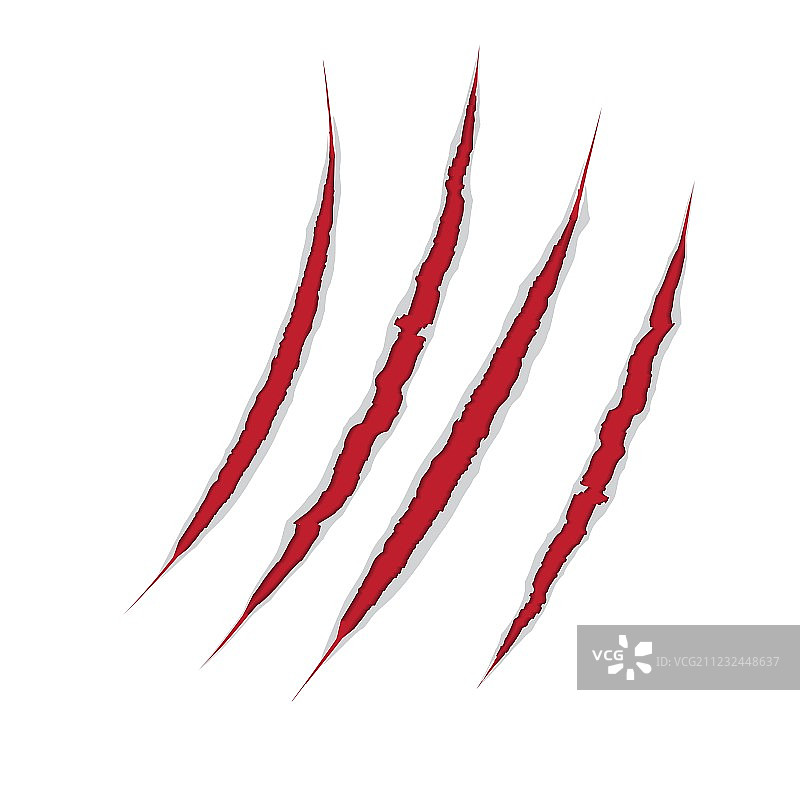 纸背景上的爪子刮痕损坏图片素材