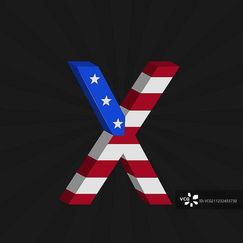 美国国旗字母图片素材