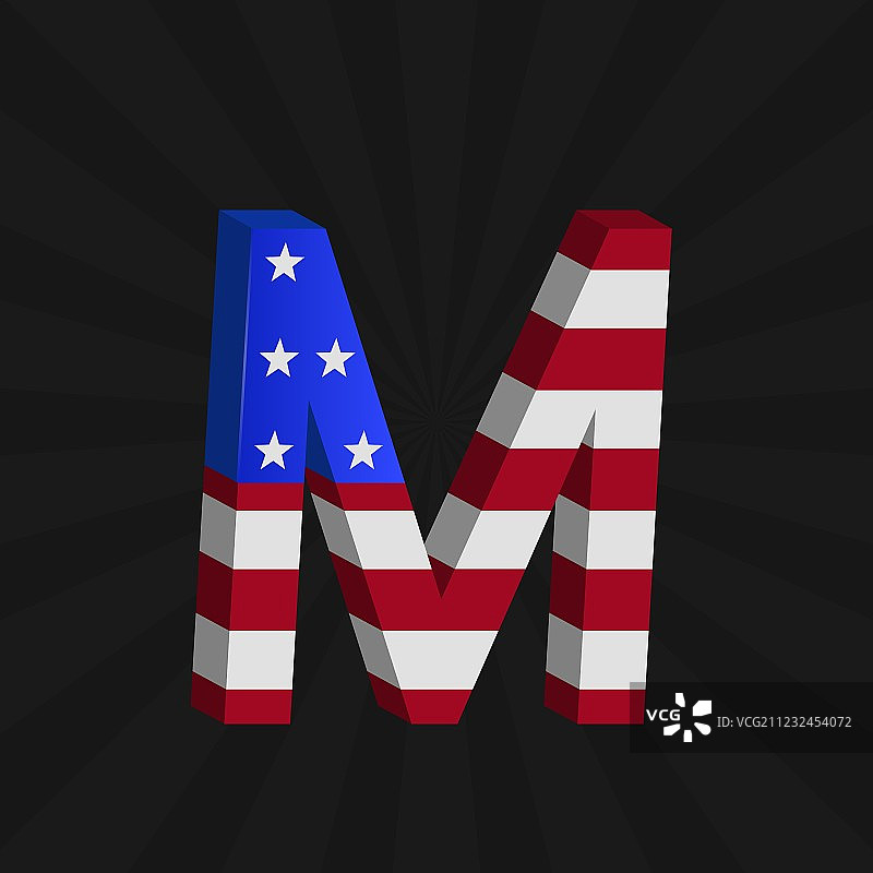 美国国旗字母图片素材