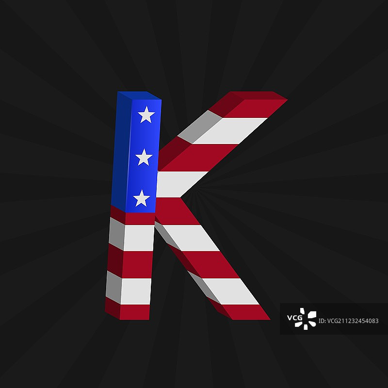 美国国旗字母图片素材