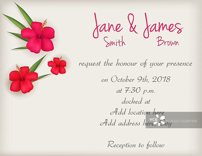 木槿花婚礼背景图片素材