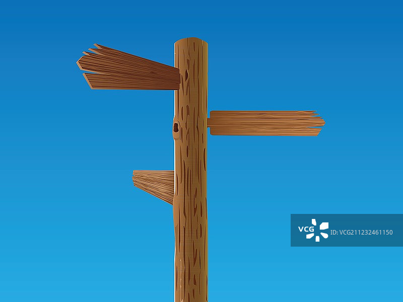 木制十字路口标志图片素材