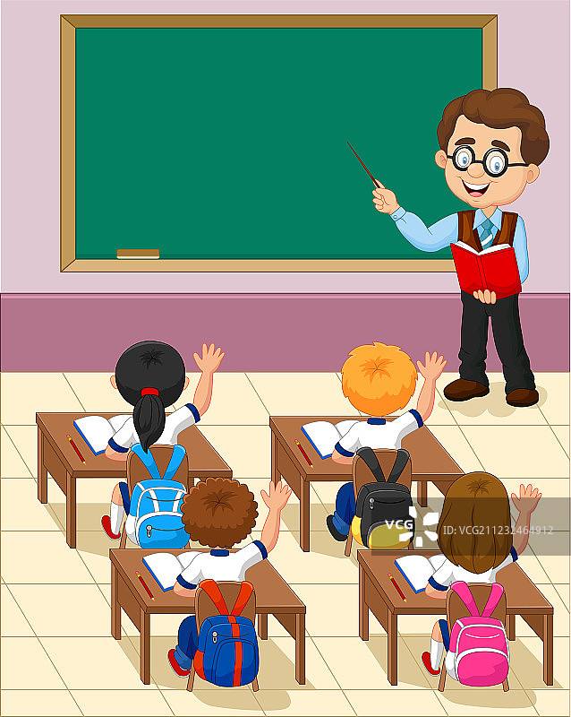 卡通儿童教室学习图片素材