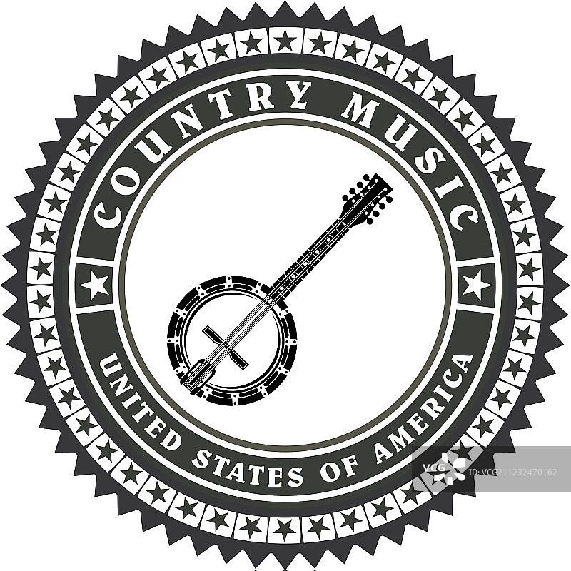 复古乡村音乐标签图片素材