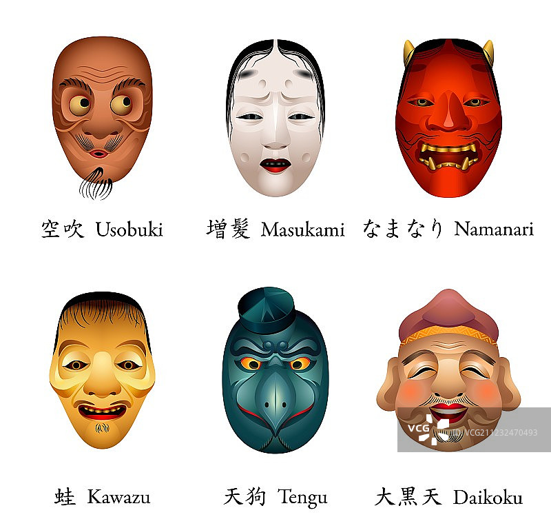 日本节日面具VI图片素材